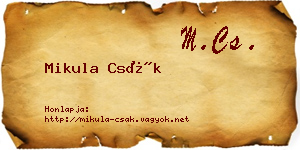 Mikula Csák névjegykártya